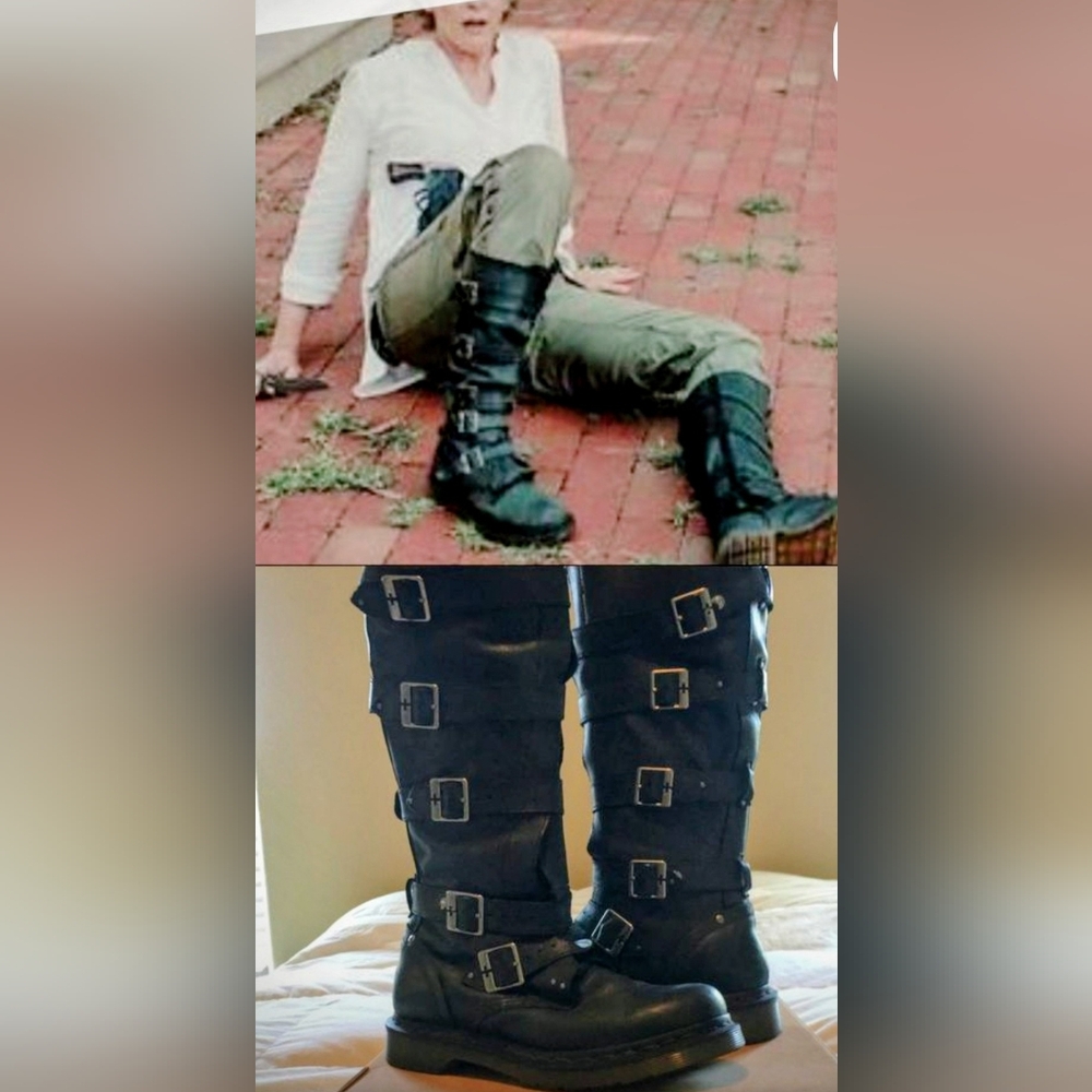 *RARE! Amazing Dr. Martens PHINA Combat Tall Buckle Boots- Walking Dead Boots!
